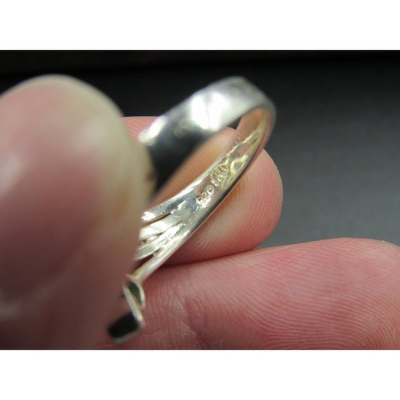 Size 8.5 Sterling Silver Various Shell Inlayed Circles Band Ring Vintage - Picture 3 of 6
